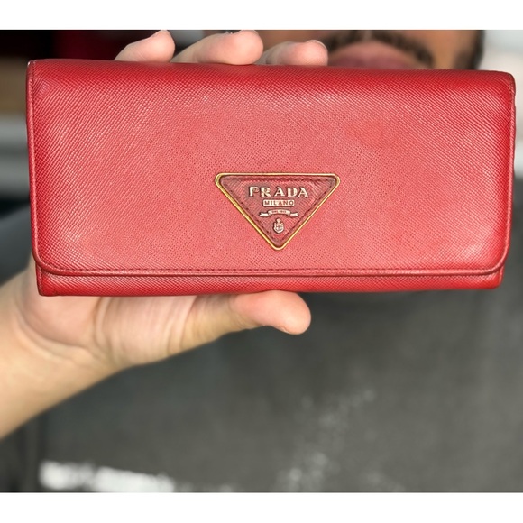 Prada Red Saffiano Leather Long Wallet - Picture 1 of 1
